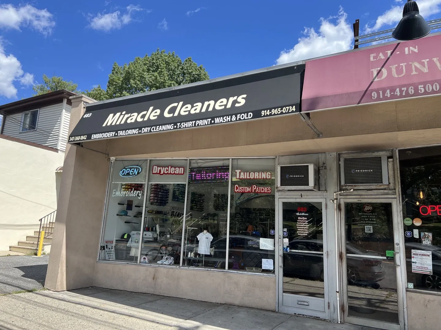 Miracle Cleaners storefront at 683 Yonkers Avenue