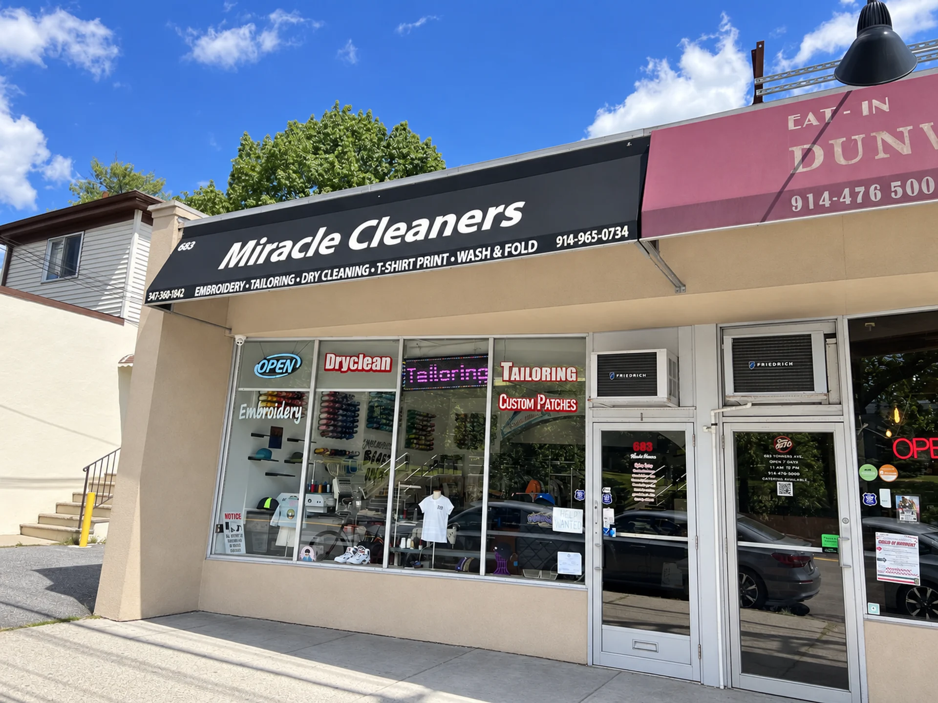 Miracle Cleaners storefront at 683 Yonkers Avenue